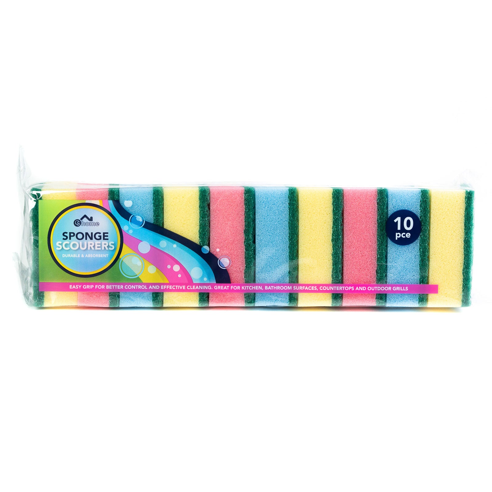 Cs Home Sponge Scourers 10pk Cs Home Sponge Scourers 10pk